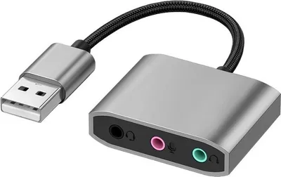 Produktbild von INF USB Externe Soundkarte Audio Adapter für PC Laptop 3.5mm Klinke