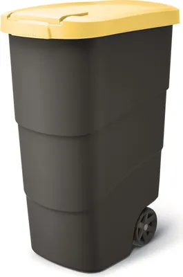 Produktbild von Prosperplast Wheeler 90L Müllbehälter mit Rädern und Deckel Mülltonne Müllgroßbehälter Großmülltonne Universaltonne Kunststoff Gelb