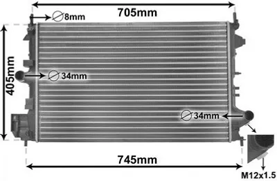 Produktbild von VAN WEZEL 37002462 Kühler Wasserkühler Motorkühler für OPEL Vectra C Caravan (Z02) Vectra C Limousine (Z02) Signum CC (Z03) Vectra C CC (Z02) für FIAT