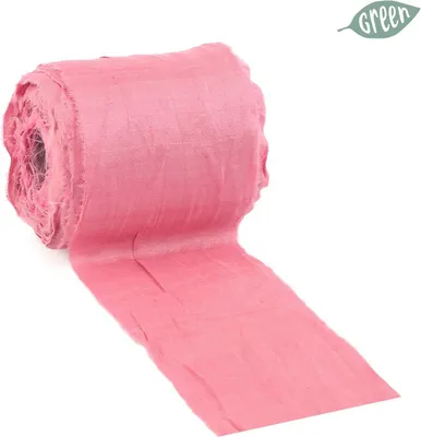 Image de Ruban en soie rose, 70 mm x 25 m, ruban cadeau en soie recyclée