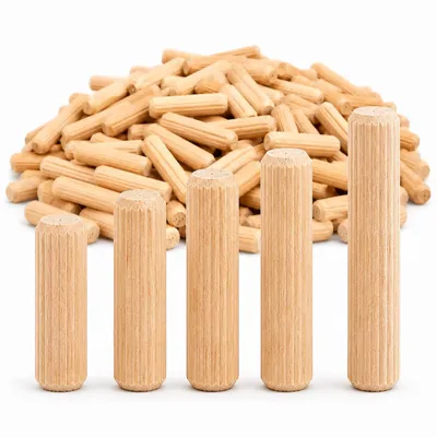 Produktbild von STONE Riffeldübel aus Buche – präzise Holzdübel für Möbelbau, Holzverbindungen & Reparaturen – gehärtet & montagefertig - Ø 8mm x 30 mm – 500 Stück