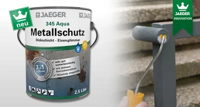 Produktbild von Jaeger 345 Aqua Metallschutzlack schwarz 750ml