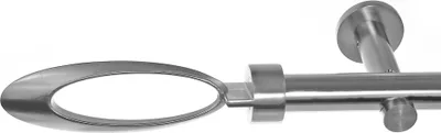 Produktbild von Edelstahl Look Gardinenstange 20mm Wandträger 1-läufig, Länge wählbar H31 E85 R