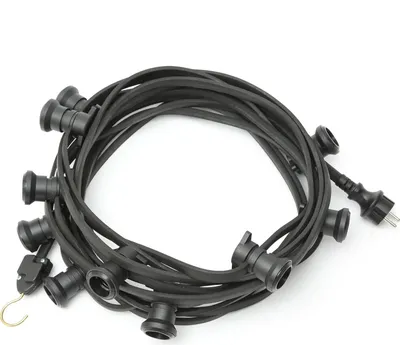 Illu-/Partylichterkette BLACKY 30m - Außenlichterkette schwarz - 30x E27 Schraubfassung