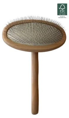 Immagine prodotto di Boris & Lotje Spazzola per cani Slicker Brush 16,7 x 11 cm in legno di loto sostenibile - Al pezzo