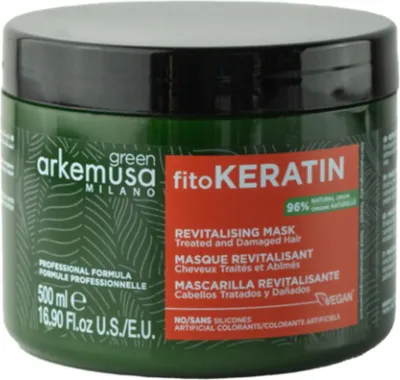 Obrázok produktu pre Arkemusa | Revitalizačná maska na vlasy 500 ml - Zelená - Rastlinná keratínová starostlivosť - Intenzívne regeneruje