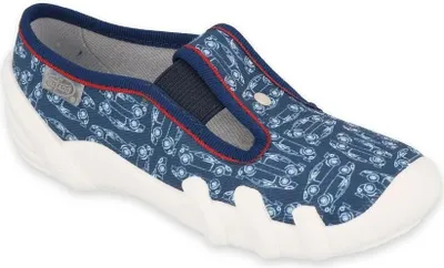 Produktbild von BEFADO Jungen Hausschuhe Autos Gummiband Blau 31