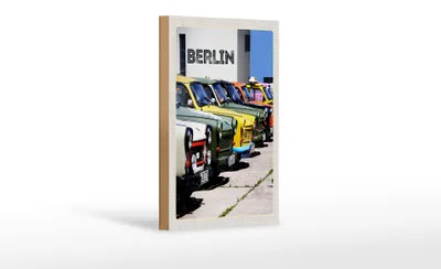 Produktbild von Holzschild Reise 12x18 cm Berlin Deutschland Oldtimer Dekoration