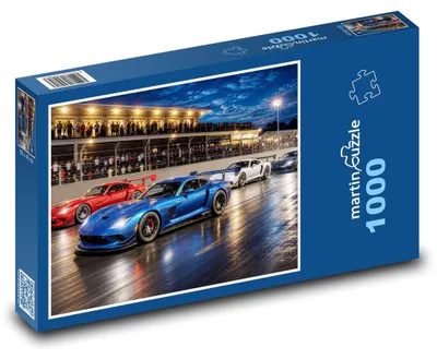 Produktbild von Puzzle 1000 Sportwagen auf Rennstrecke - martinpuzzle