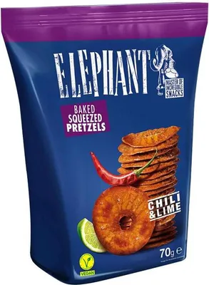 Produktbild von Elephant Pretzels Chili und Limette Laugengebäck Packung 70g