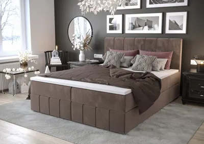 Produktbild von Boxspringbett MADLEN – 140x200, Dunkelbraun