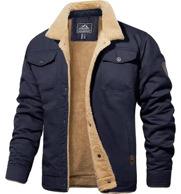 Produktbild von Herren Winterjacke Fleece Dunkelblau Größe L