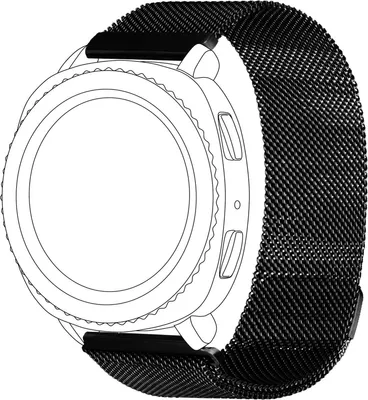 Produktbild von Topp 40-37-7587, Band, Smartwatch, Schwarz, Samsung, Samsung Galaxy Watch 42 mm Samsung Gear Sport, Netz