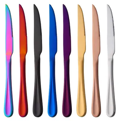 Steakmesser Set 8-teilig, Edelstahl, 22,8 cm, bunt