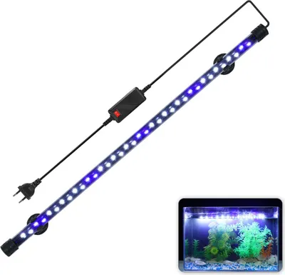 Zdjęcie produktu dla Lampa akwariowa LED o długości 58 cm – lampa akwariowa, lampa do nurkowania, lampa podwodna, światło niebieskie i białe