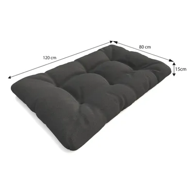 Image de POKAR Coussin pour palette avec belle surpiqûre Garniture canapé-palette, Taille:Set de 8, Couleur:Anthracite