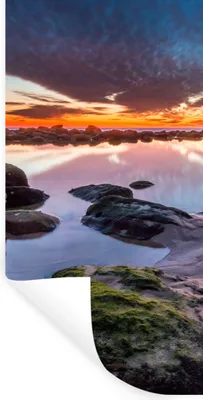 Produktbild von MuchoWow® Wandtattoo Wandsticker Wandaufkleber Felsen - Wasser - Natur 20x40 cm Selbstklebend und Repositionierbar - Selbstklebend - Fototapeten