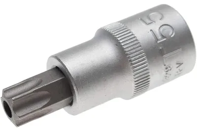 Image de Douille à Embouts 12,5 mm (1/2) Profil T Torx avec Perçage T55 Précision et Durabilité, Acier - D-Work