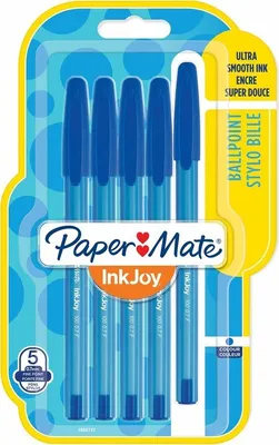 Image de PAPER MATE Kugelschreiber InkJoy 100 Kappe 5er blau M 1.0mm Blister