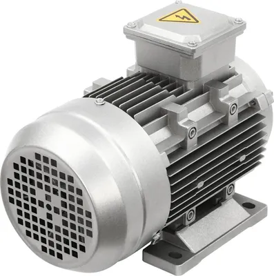 Immagine prodotto di Motore elettrico - trifase, 1,5 kW - compatto, autoportante - avvolgimenti in rame puro - 380 V - 1405 giri/min - diametro dell'albero 19 mm - argento