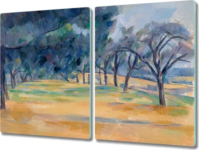 Produktbild von Coloray Hackbrett Kochplattenabdeckung Herdabdeckplatte 2x40x52 cm Schneidebrett Küchenbrett - Malerei Bäume Natur
