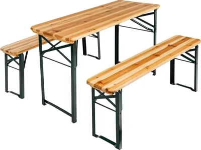 Produktbild von Bierzeltgarnitur Klein Höhe 70 cm mit Tisch und 2 Bänken 110x50x70 cm