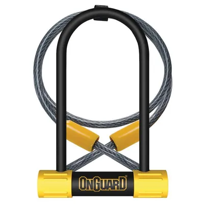 Obrázek produktu pro Zámek Onguard Bulldog podkova 90x140x13mm + lanko 1200x10mm, 5klíčů, držák