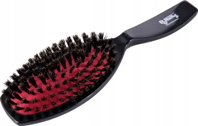 Produktbild von Ponik‘s Haarbürste aus Wildschweinborsten, für weiche und natürliche Haarkonditionierung, Schwarz