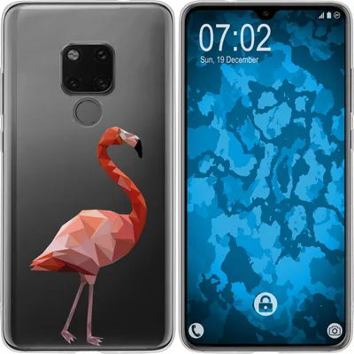 Produktbild von PhoneNatic Case kompatibel mit Huawei Mate 20 Silikon-Hülle Vektor Tiere Flamingo M2