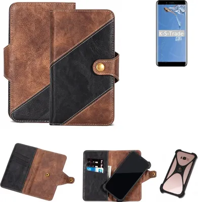 Produktbild von K-S-Trade Handy Hülle Schutz Hülle Schutzhülle Bookstyle Case kompatibel mit Doogee X60L Handy Cover Hülle Schutztasche 1x