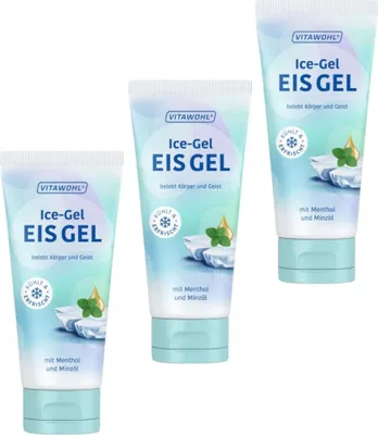 Produktbild von 3x 100ml Vitawohl Ice Gel Eis Gel mit Menthol und Minzöl