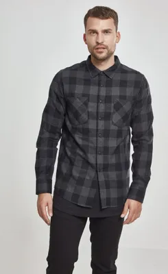 Obrázok produktu pre Urban Classics CHECKED FLANELL Hemd schwarz charcoal - M