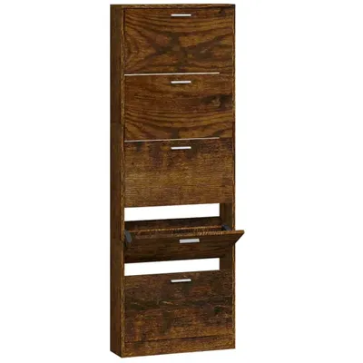 Produktbild von Schuhschrank Räuchereiche 59x17x169 cm Holzwerkstoff