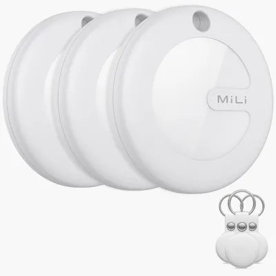 Zdjęcie produktu dla Lokalizator GPS 3x MiTag MiLi do iOS + 3x Etui Brelok do plecaka kluczy psa