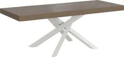 Produktbild von Volantis Premium taubengrauer ausziehbarer Tisch 160/264x90 cm mit weißen Beinen