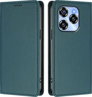Produktbild von Handyhülle für Oukitel C50, Kunstleder Klapphülle Stoßfeste Magnetische Hülle mit Ständer Grün