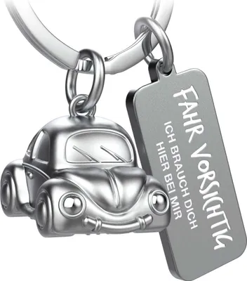 Produktbild von FABACH Auto Schlüsselanhänger Car mit Gravur - Schutzengel Schlüsselanhänger Engel für Autofahrer - Geschenk Glücksbringer Fahr vorsichtig Auto Geschenke - Fahr vorsichtig, ich brauch Dich