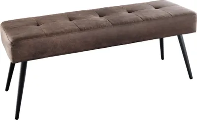 Produktbild von riess-ambiente Design Sitzbank BOUTIQUE 100cm braun Microfaser schwarze Metallbeine Polsterbank Bank
