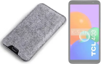 Produktbild von K-S-Trade Filz Handyhülle kompatibel mit TCL 403 Schutzhülle Filztasche Filz Tasche Case Sleeve Handy Hülle Filzhülle grau