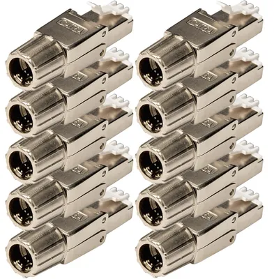 Produktbild von PremiumX 10x Netzwerkstecker Cat6A RJ45 Stecker LAN Netzwerk Werkzeuglos