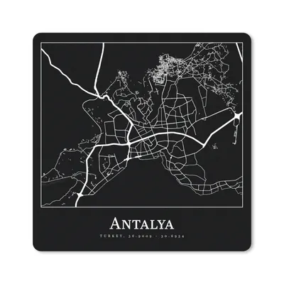 Produktbild von MuchoWow® Mauspad Mousepad Karte - Antalya - Stadtplan 30x30 cm - Mousepads - Maus Mat - Pad - Mausunterlage - Gaming