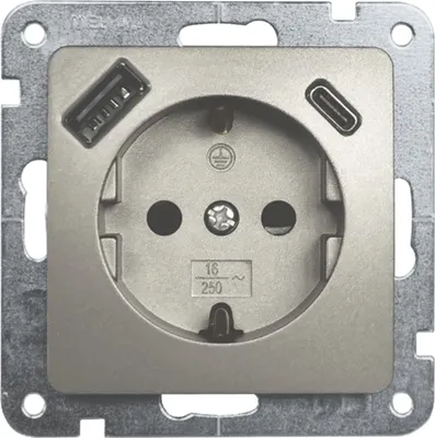 Produktbild von Unitec Steckdose mit USB A & C Monaco platin