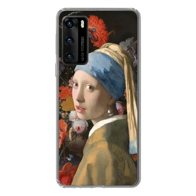 Produktbild von MuchoWow® Handyhülle Schutzhülle Hülle für Huawei P40 Malerei - Blumen - Regenbogen Silikon Softcase Handy Hülle - Handytasche