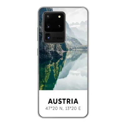 Produktbild von MuchoWow® Handyhülle Schutzhülle Hülle für Samsung Galaxy S20 Ultra Österreich - Wasser - Grün - Alpen Silikon Softcase Handy Hülle - Karteninhaber