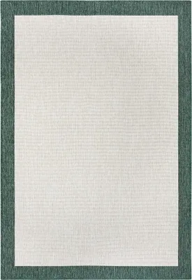 Zdjęcie produktu dla Dywan na taras 160x230cm, zielono kremowy dwustronny płasko tkany sznurkowy