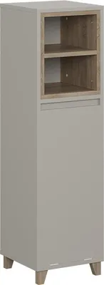 Produktbild von Midischrank Vicco Elnor Greige 30 x 105.2 cm mit ausklappbarem Wäschebehälter, Model 56623