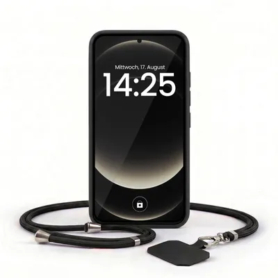 Produktbild von Handyhülle für Xiaomi 14 Ultra mit Handykette Band Kordel Hülle Case Schutzhülle Schwarz