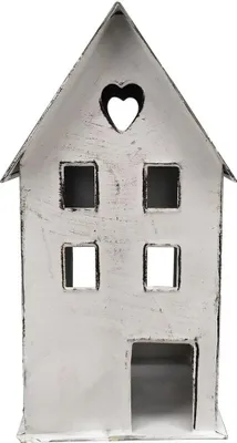 Produktbild von Windlichter Häuschen Haus Fenster Laterne weiß 16 cm