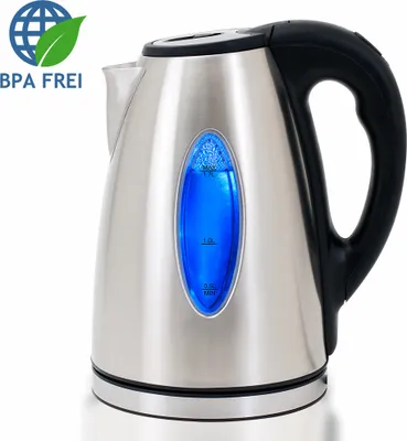 Image de Bouilloire électrique 1,7 L en acier inoxydable max. 2200 W Sans BPA LED bleu