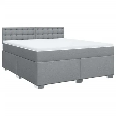 Produktbild von vidaXL Boxspringbett mit Matratze Hellgrau 180x200 cm Stoff